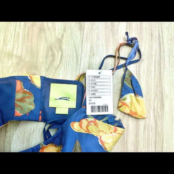 NWT Anthropologie Peony Slip Dress Silk French Blue Floral Sz 2 - Picture 7 of 12